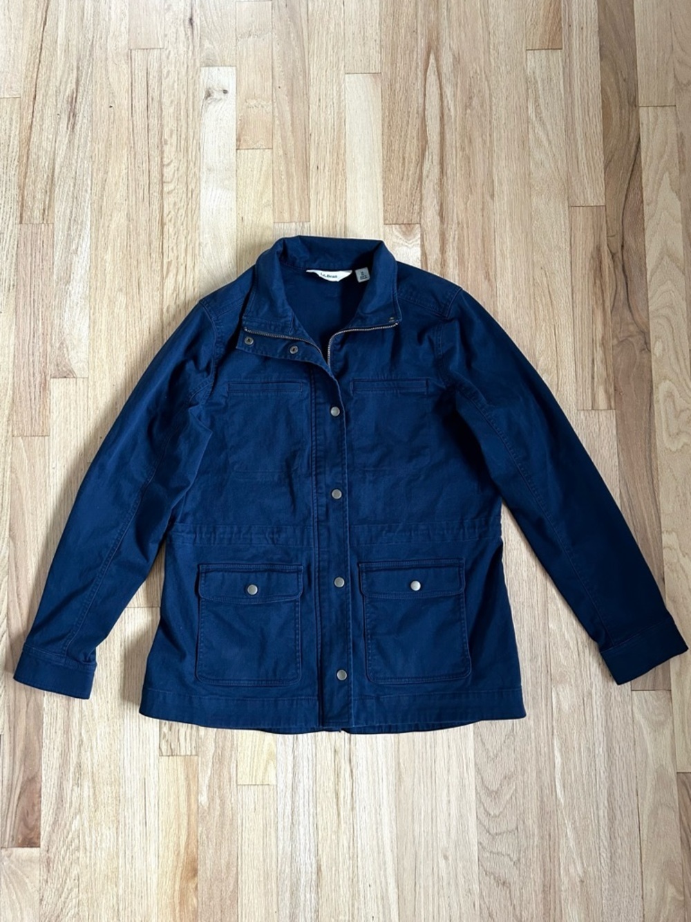 LL BEAN women’s utility jacket navy blue barn chore workwear size M - Picture 2 of 12